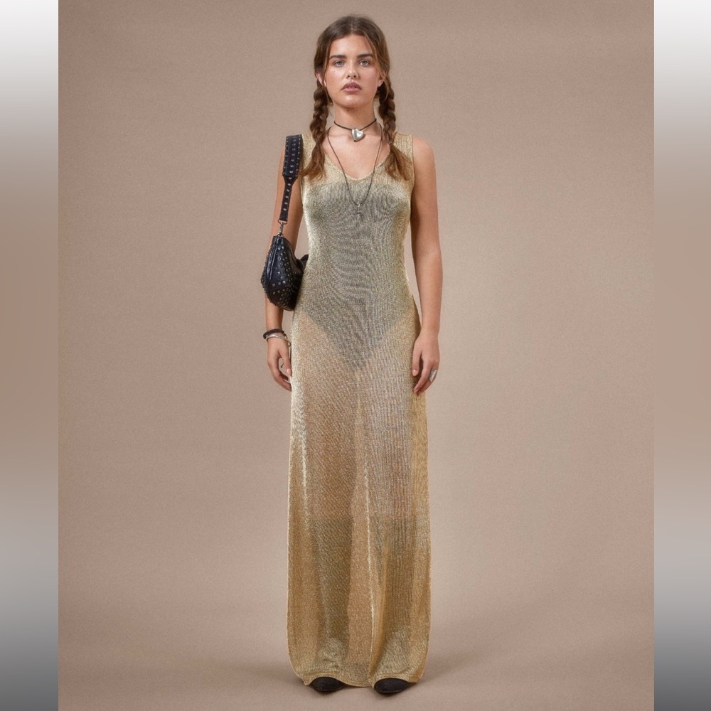 Motel rocks metallic knit dress